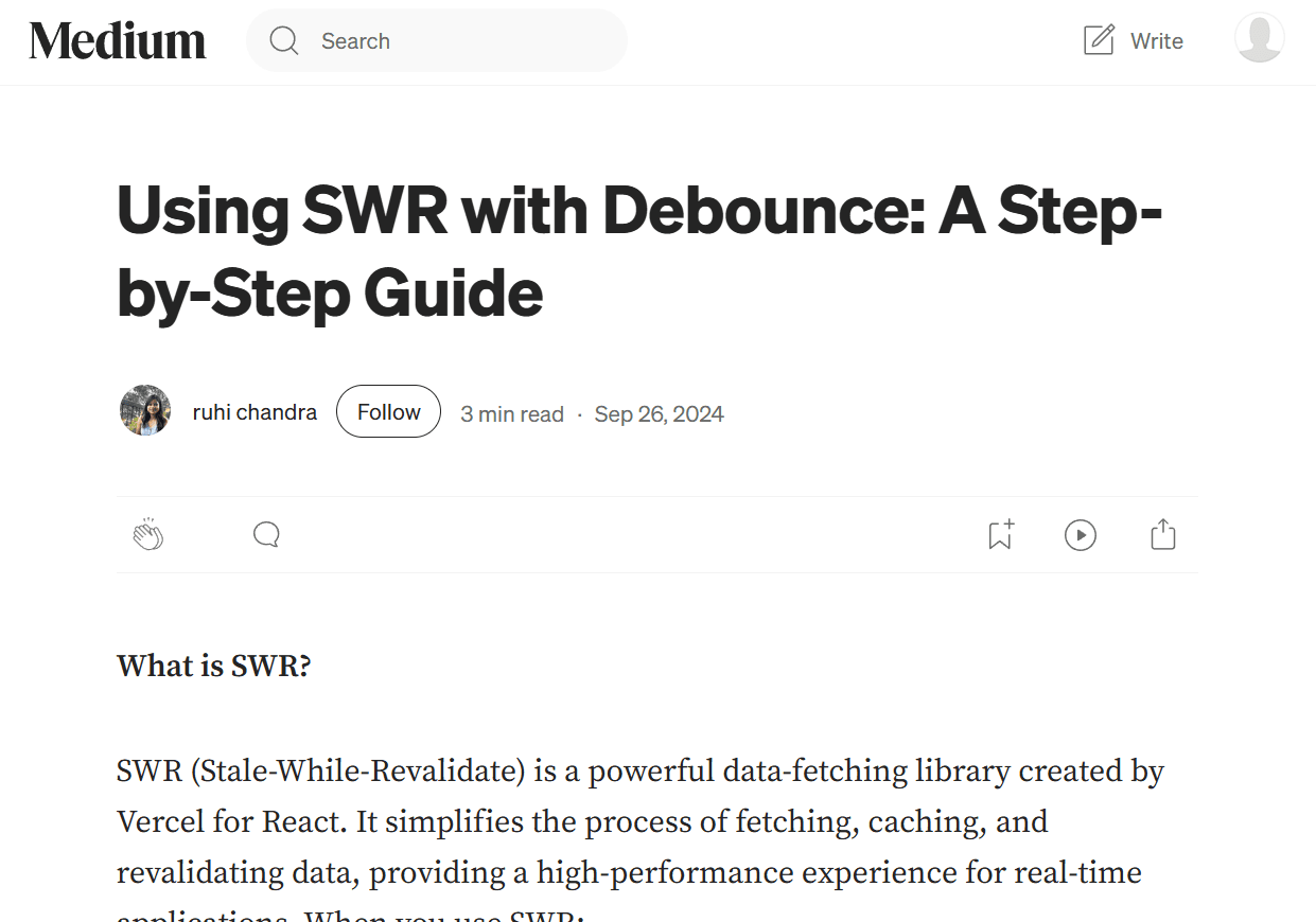 Using SWR with Debounce