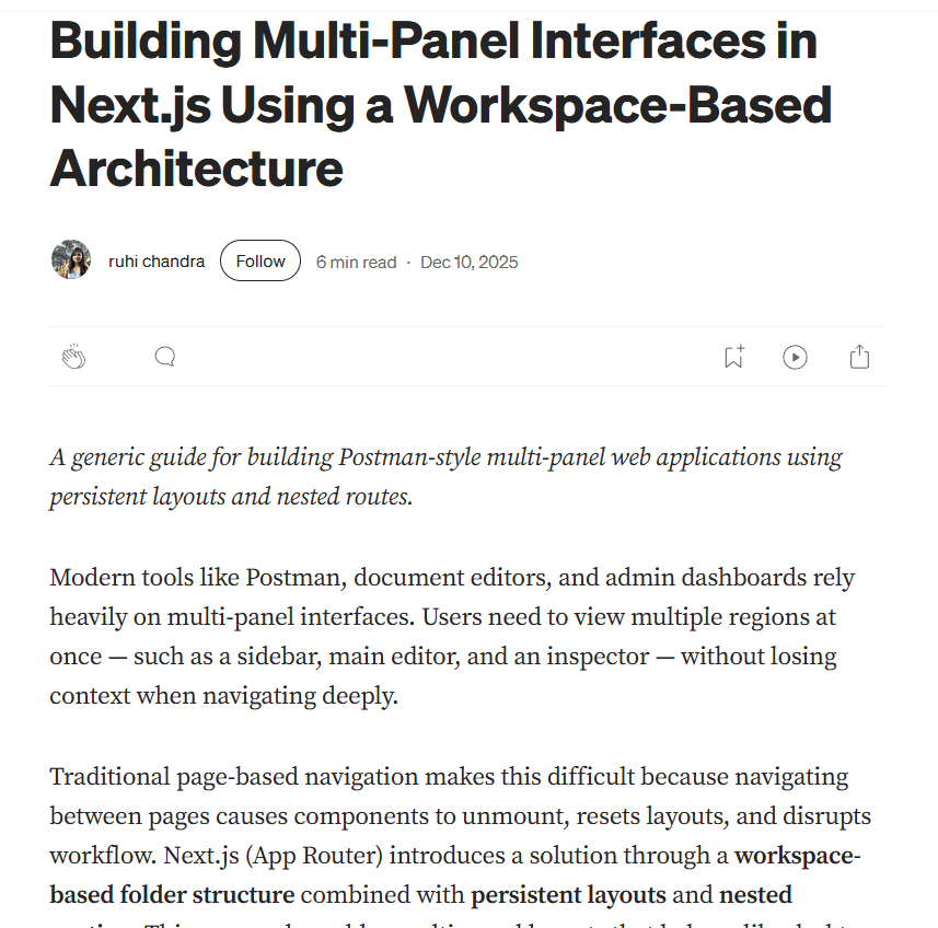 Building Multi-Panel Interfaces in Next.js